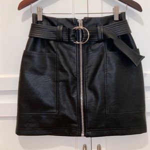 FAUX Black Leather TOPSHOP Skirt